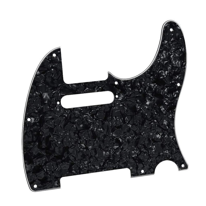 FLEOR 8 Hole TL Pickguard Scratch Plate with Pickguard Screws Set Fit USA/MX Standard TL Style Pickguard Replacement, 4Ply Black Pearl - Image 3